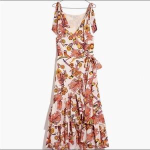 NWT Madewell x Banjanan Bird Print Midi Wrap Dress
